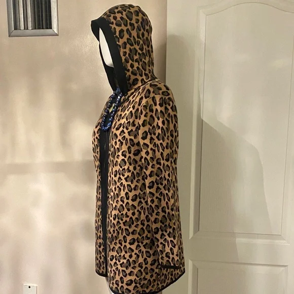 Leopard Print Hooded Jacket L - Picture 5 of 10
